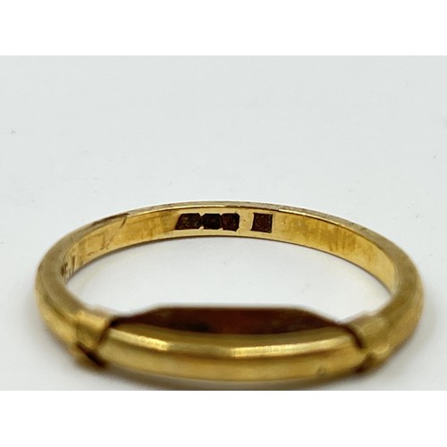 1103 - A hallmarked Birmingham 9ct gold ring, size O½ - approx. gross weight 2.21 grams