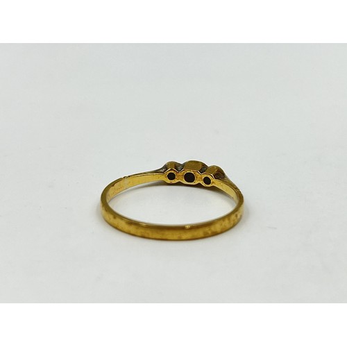 1104 - An 18ct gold diamond trilogy ring, size R½ - approx. gross weight 2.3 grams