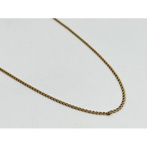 1105 - A stamped 9ct gold chain necklace with further stamped 0.750 clasp - approx. gross weight 2.05 grams