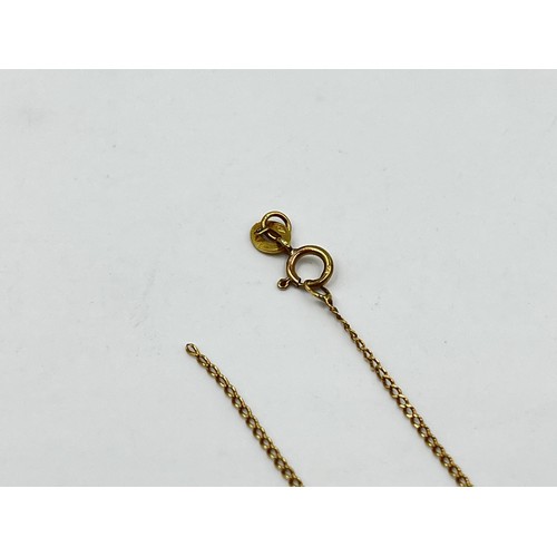 1105 - A stamped 9ct gold chain necklace with further stamped 0.750 clasp - approx. gross weight 2.05 grams