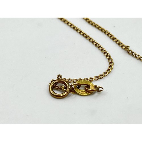 1105 - A stamped 9ct gold chain necklace with further stamped 0.750 clasp - approx. gross weight 2.05 grams