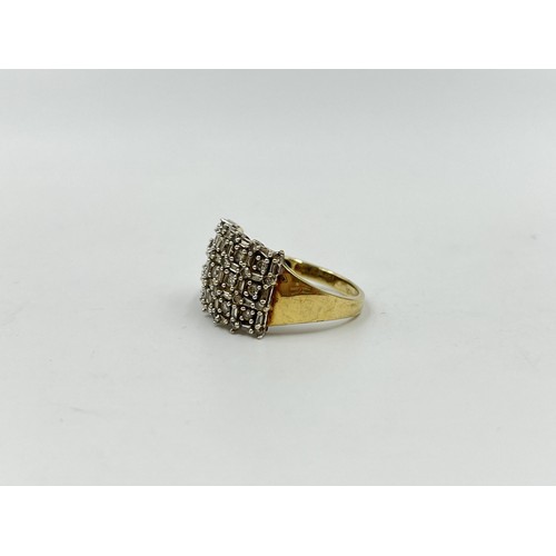 1108 - A QVC hallmarked Birmingham 9ct gold diamond cluster ring,  size Q - approx. gross weight 4.41 grams