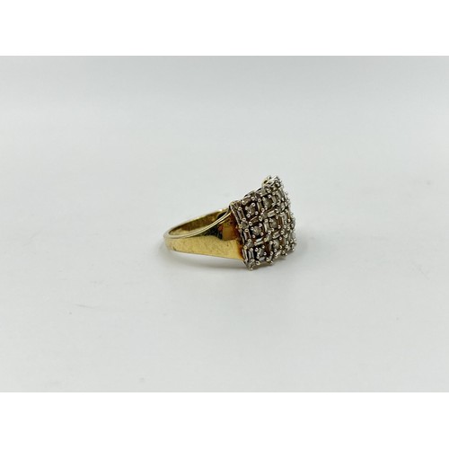 1108 - A QVC hallmarked Birmingham 9ct gold diamond cluster ring,  size Q - approx. gross weight 4.41 grams