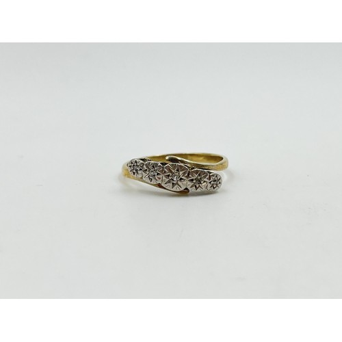 1109 - A 9ct gold diamond five stone ring, size P - approx. gross weight 2.26 grams