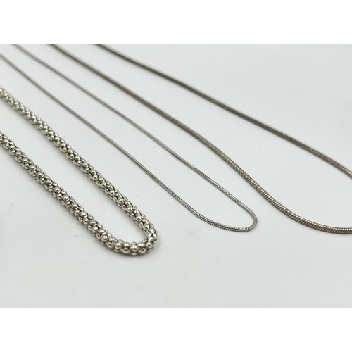 1114 - Five .925 silver chain necklaces - approx. gross weight 74 grams