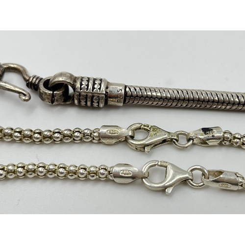 1114 - Five .925 silver chain necklaces - approx. gross weight 74 grams