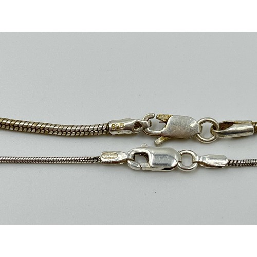 1114 - Five .925 silver chain necklaces - approx. gross weight 74 grams