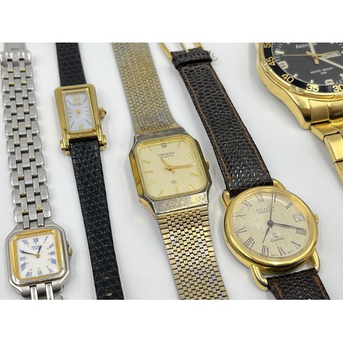 1130 - Eight wristwatches to include Accurist quartz, Sekonda, Orient, Seiko, Citizen Eco Drive etc.