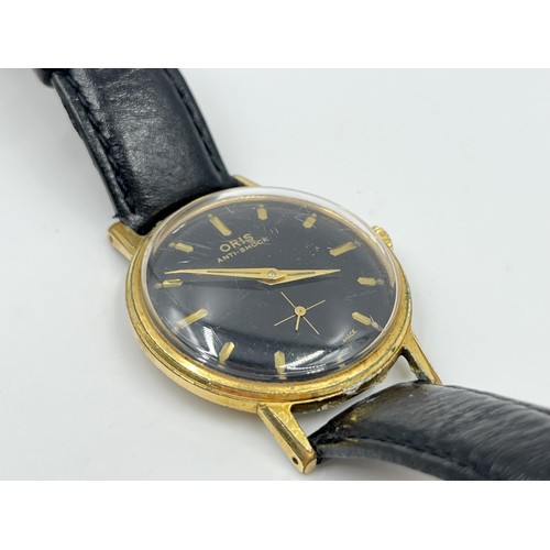 1136 - A vintage Oris cal. 671 KIF mechanical 33mm gold plated men's wristwatch