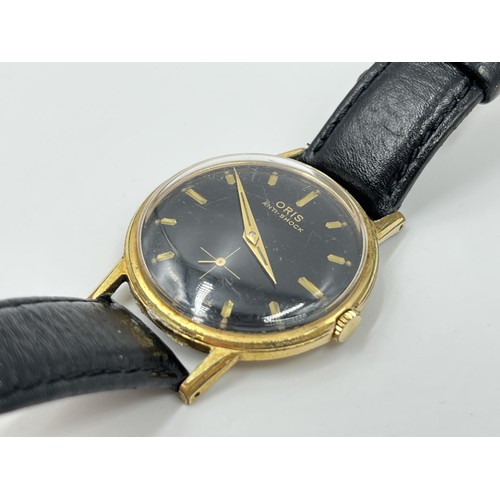 1136 - A vintage Oris cal. 671 KIF mechanical 33mm gold plated men's wristwatch