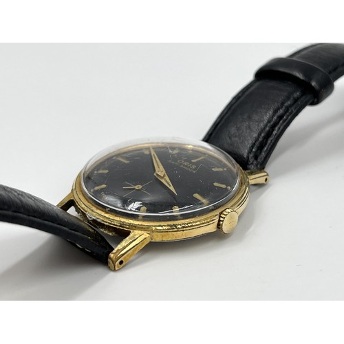 1136 - A vintage Oris cal. 671 KIF mechanical 33mm gold plated men's wristwatch