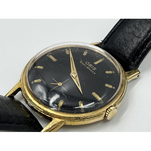 1136 - A vintage Oris cal. 671 KIF mechanical 33mm gold plated men's wristwatch