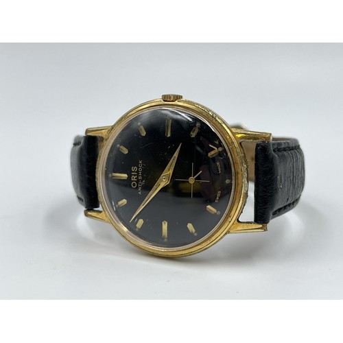 1136 - A vintage Oris cal. 671 KIF mechanical 33mm gold plated men's wristwatch