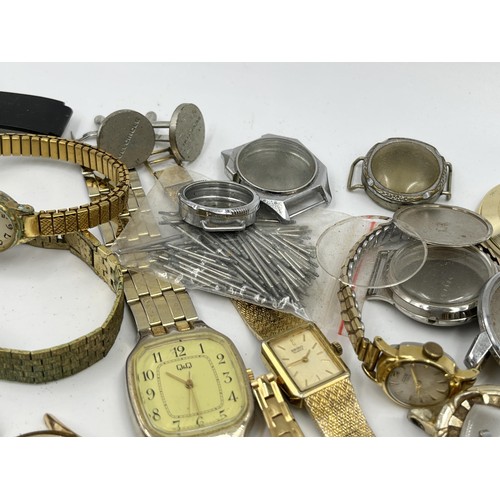 1138 - A large collection of wristwatch parts and lady's wristwatches to include Timex, Seiko etc.