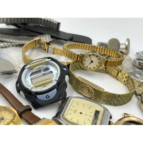 1138 - A large collection of wristwatch parts and lady's wristwatches to include Timex, Seiko etc.