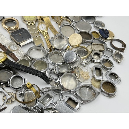 1138 - A large collection of wristwatch parts and lady's wristwatches to include Timex, Seiko etc.