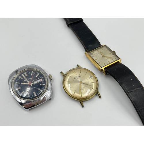 1140 - Three vintage mechanical men's wristwatches, one Rotary cal. P320, one Ingersoll and one Chateau