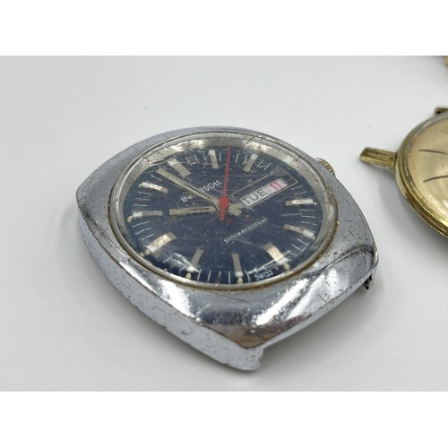 1140 - Three vintage mechanical men's wristwatches, one Rotary cal. P320, one Ingersoll and one Chateau