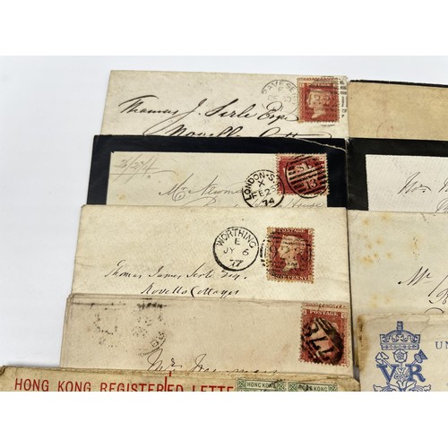 1238 - A collection of antique stamps to include Victorian penny reds etc.