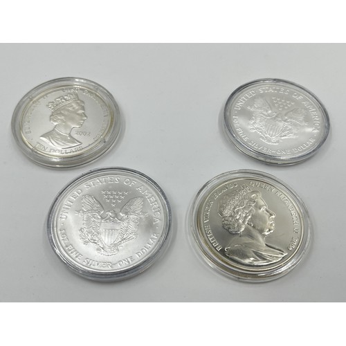 1246 - Four coins to include 2006 British Virgin Islands H.M. Queen Elizabeth II Eightieth Birthday Greetin... 