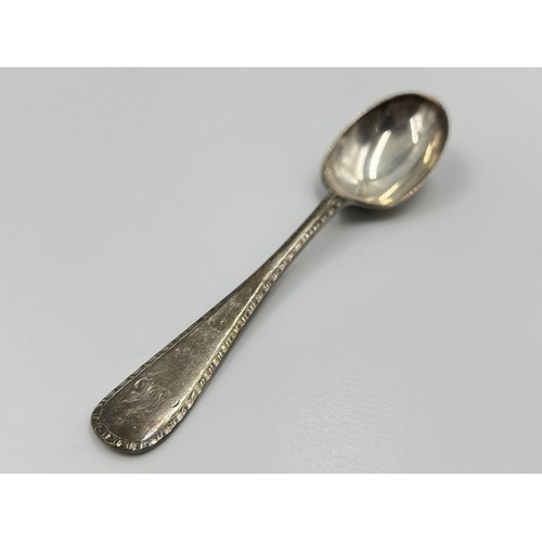 1161 - A cased set of six hallmarked Birmingham silver coffee spoons, dated 1961 - approx. gross weight 76 ... 