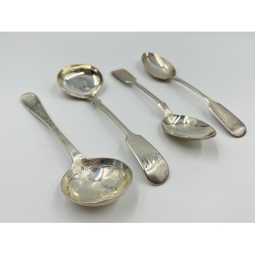 1179 - Four hallmarked sterling silver spoons, three Victorian and one Edwardian - approx. gross weight 74 ... 