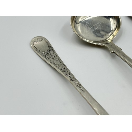 1179 - Four hallmarked sterling silver spoons, three Victorian and one Edwardian - approx. gross weight 74 ... 