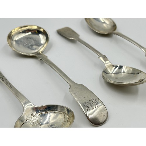 1179 - Four hallmarked sterling silver spoons, three Victorian and one Edwardian - approx. gross weight 74 ... 