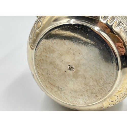 1185 - A stamped .900 silver twin handled sugar bowl - approx. gross weight 220 grams and 9.5cm high x 19cm... 