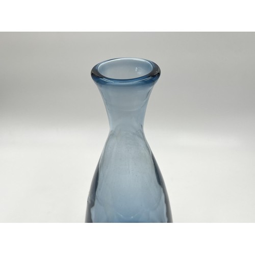 223 - A Wedgwood blue glass bottle neck vase - approx. 26cm high