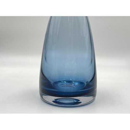 223 - A Wedgwood blue glass bottle neck vase - approx. 26cm high