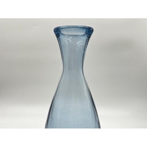 223 - A Wedgwood blue glass bottle neck vase - approx. 26cm high