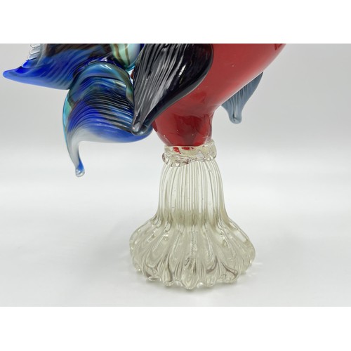 230 - A Murano art glass cockerel figurine - approx. 30cm high