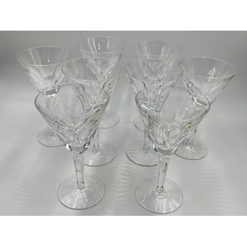 233 - Eight Waterford Crystal wine glasses - approx. 16.5cm high