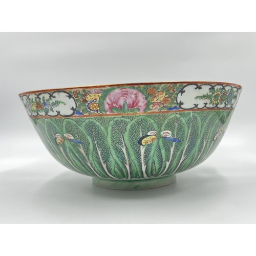 241 - A Chinese Famille Vert porcelain circular footed bowl - approx. 11cm high x 26cm diameter