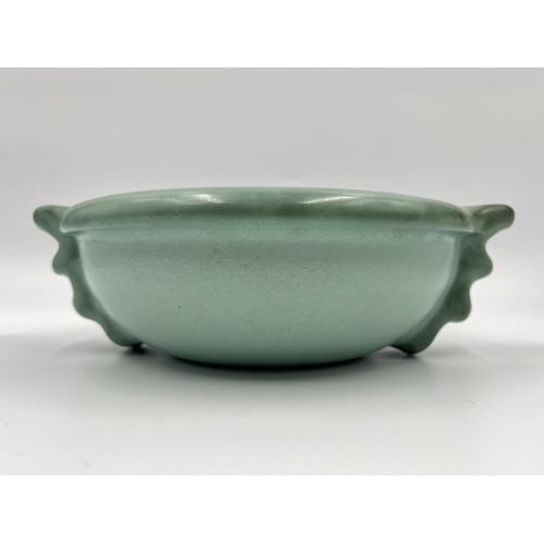 243 - A Bourne Denby England green glazed stoneware ashtray - approx. 8cm high x 24cm wide