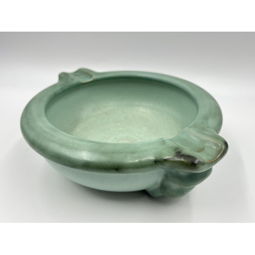 243 - A Bourne Denby England green glazed stoneware ashtray - approx. 8cm high x 24cm wide