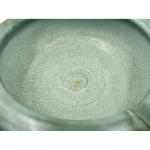 243 - A Bourne Denby England green glazed stoneware ashtray - approx. 8cm high x 24cm wide