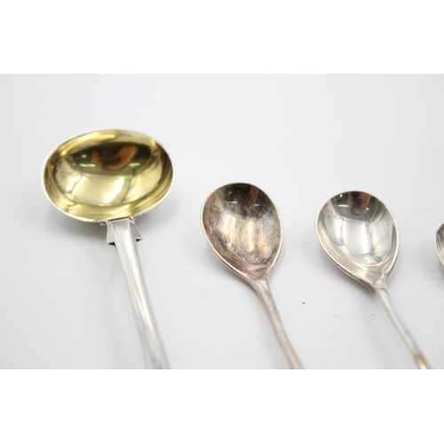 1302 - Eight vintage hallmarked .925 sterling silver condiment spoons - approx. gross weight 42 grams