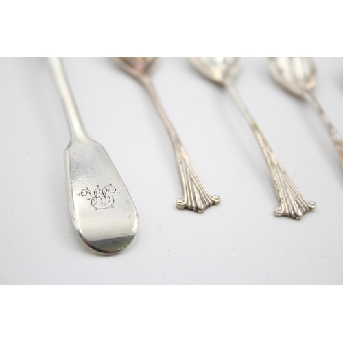 1302 - Eight vintage hallmarked .925 sterling silver condiment spoons - approx. gross weight 42 grams