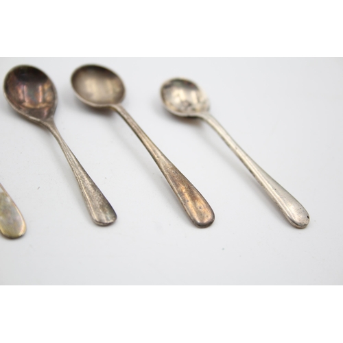 1302 - Eight vintage hallmarked .925 sterling silver condiment spoons - approx. gross weight 42 grams