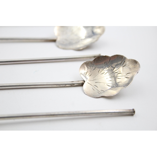 1309 - Five vintage stamped .925 sterling silver cocktail swizzle sticks - approx. gross weight 29 grams