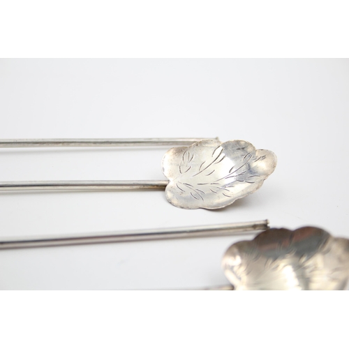 1309 - Five vintage stamped .925 sterling silver cocktail swizzle sticks - approx. gross weight 29 grams