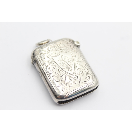 1321 - An Edwardian Henry Charles Freeman hallmarked Birmingham silver vesta case, dated 1905 - approx. gro... 