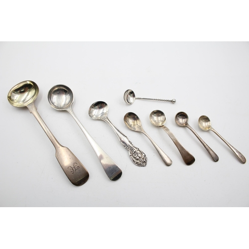 1324 - Eight antique hallmarked sterling silver condiment spoons - approx. gross weight 44 grams