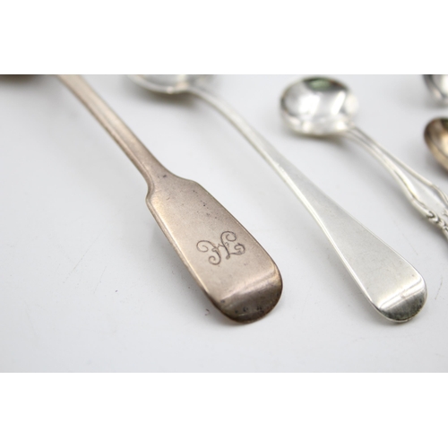 1324 - Eight antique hallmarked sterling silver condiment spoons - approx. gross weight 44 grams