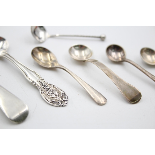 1324 - Eight antique hallmarked sterling silver condiment spoons - approx. gross weight 44 grams