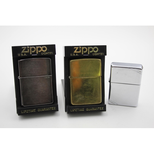 1332 - Three Zippo cigarette lighters