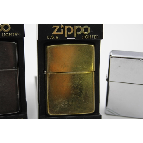 1332 - Three Zippo cigarette lighters