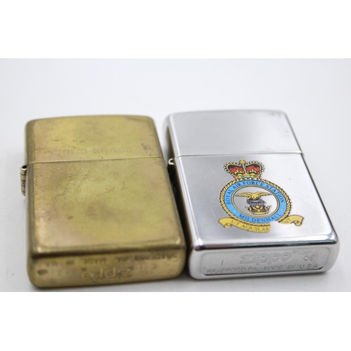 1340 - Two Zippo cigarette lighters, one Royal Air Force and one brass